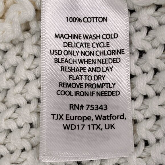 Cynthia Rowley Cream Lghtweight Open Knit Sweater Back Buttons Long Size M - Picture 9 of 9